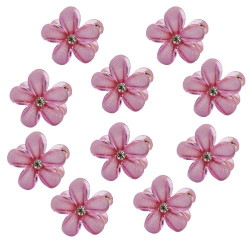 PAITOK Ensemble de mini pinces à cheveux en forme de fleur, pinces à cheveux antidérapantes pour filles femmes,quotidien,fête,mariage,accessoires de coiffure (10 pièces, violet)