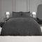 OHS Super King Duvet Cover Chunky Grey, Fluffy Teddy Bedding Super King with Pillowcases Warm Ultra Soft Reverse Fleece Teddy Duvet Set