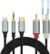 YIMATEECO RCA Cable, 3.5mm/USB Type C/Lightning to 2 RCA Audio Cable, iPhone to Phono Adapter Cables for TV, Mobile Phone, MP3, Speaker, Home Cinema, Compatible with iPhone Lightning(3In1 Audio)