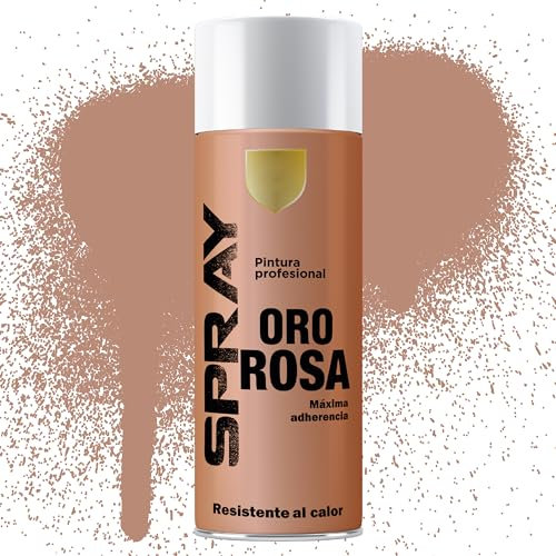 Etrexonline Pintura Spray Multicolor Profesional | 400ml | Adecuado para Metal, Madera & Plástico | Color Oro Rosa | Secado Rápido | Paquete de 1