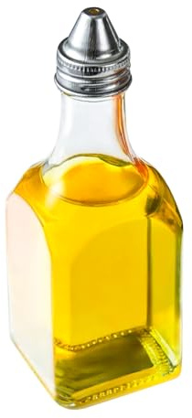 WINSOME Glass Vinegar Dispenser Bottle | 170ml Refillable Vinegar Bottle with Screw Top Lid | Compact Square Vinegar Condiment Pot for Oils and Sauces