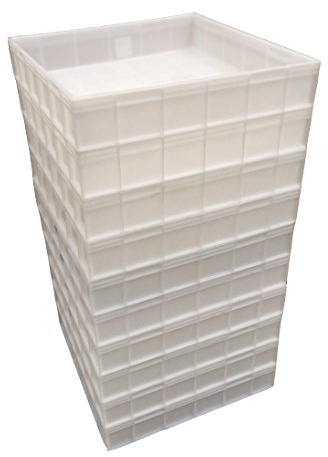 Solent Plastics 10.1 Litre Food Grade Plastic Square Stacking Container / Commercial Stackable Pizza Confectionery Dough Tray (70119-10)