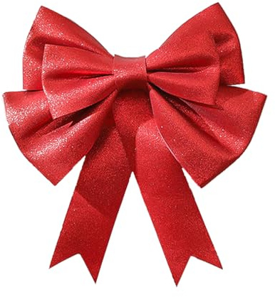 Wisafory Schleifen Große Rote Schleife Riesenschleife Dekoschleife Autoschleife Geschenkschleife Riesige Zierschleifen für Auto Valentinstag Hochzeit Weihnachten Geburtstag Glitzer-Rot 75cm