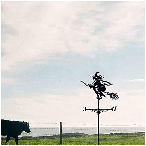 Hexen Figuren Deko, Wetterfahne Metall, Böse Hexe Dachschmuck, Wtterhahn, für Garten Hof Rasen Halloween Dekoration