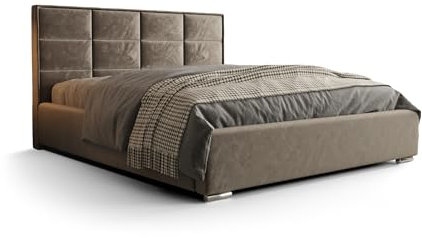 Verona Idee Polsterbett Maja mit Lattenrost Holzrahmen Bettkasten 5 Größen viel Farben Auswahl 180cm x 200cm BEIGE