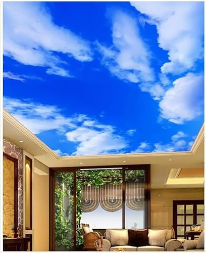 JCSMKFQ Fototapete 3d decke tapete wolken blauer himmel landschaft wohnzimmer schlafzimmer hintergrund wand zenith dekoration seide stoff kunst aufkleber