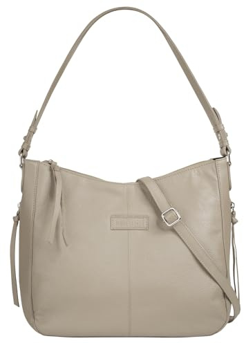 bruno banani Shopper Echt Leder Damen Tragetasche, verstellbarer Schultergurt, stilvolle Einkaufstasche, robuster Boden, Smartphonefach