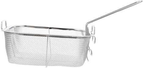 LABRIMP 1pc Kitchen Frying Basket Stainless Steel Square French Fries Basket Handle Easy to Hold and Clean