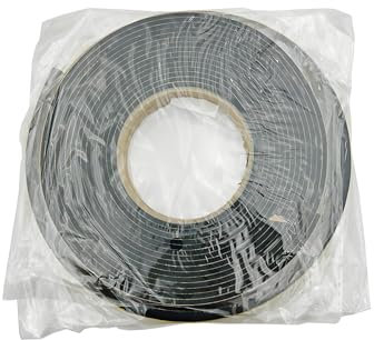 LIKERAINY Burletes Puertas Tira de Sellado 13x13mm Sello de Espuma Autoadhesiva Burlete de Goma para Puerta Ventana Cinta para Anti Frío Aislante Ruido y Colisión Negro 2 Rollos 4 Metros