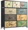 Ravas Kommode aus Stoff mit 9 Schubladen, Organizer mit Stahlrahmen, Schlafzimmer-Kommode, Schrank für Wohnzimmer, Flur, Schlafzimmer, 100 x 30 x 100 cm