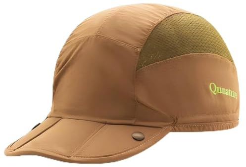Qunature Berretto Sportivo Pieghevole, Cappellino con Visiera Traspirante | Protezione Solare, Berretto da Baseball, Cappello Regolable, Adatto per Ciclismo Escursione Pesca Corsa, Uomo Donna