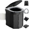 WADEO Toilette de Camping Pliable avec Coussin PU - Portable, Étanche, Couvercle et Porte-Papier - pour Randonnée, Camping-Car et Voyage