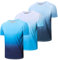 Cimic 3er Pack UV Shirt Herren Rashguard UPF 50+ UV Schutz Shirts Wasser Schwimmshirt Funktionsshirt Herren Lässig Sonnenschutz Sport Tshirt Männer Atmungsaktiv für Outdoor Schwimmen(0817-Blue-L)