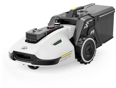 MAMMOTION YUKA 1000 Robot Cortacésped sin Cable Perimetral Barredor con Auto Vaciado, Recomendado 1000m², MAX. 1400m², UltraSense AI Vision Auto-Mapeo, Altura Corte 20-90mm, con Módulo 4G