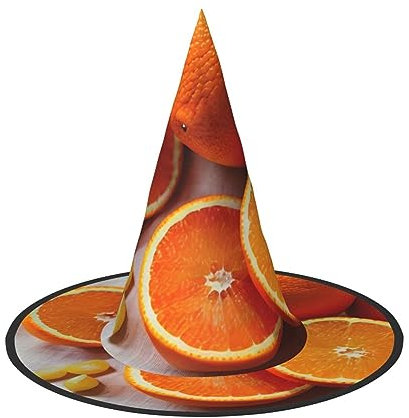 YANYU Fresh Orange Fruit Print Carnival Hat Foldable Hat For Women Costume Parties Masquerade And Themed Events