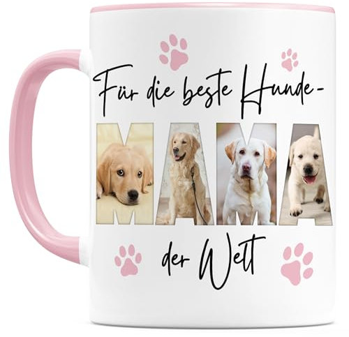 Hundemama Tasse Hund personalisiertes Geschenk für Hundebesitzer mit Foto Hundemotiv Hundeliebhaber Hunde Mama Fotogeschenk Kaffeetasse aus Keramik 330 ml