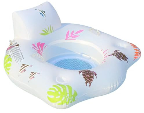 Colchoneta hinchable para piscina - Flotador de lago con 2 soportes | Silla flotante LED con soporte, loupe flotante para adultos