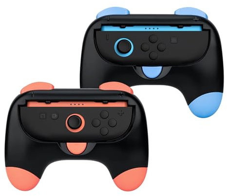 Mcbazel 2 Pièces Poignées JoyCon pour Nintendo Switch 2, Poignées Durables en ABS avec Design Ergonomique, Kit d’Adaptateurs pour Grips de Manettes Nintendo Switch 2 JoyCon