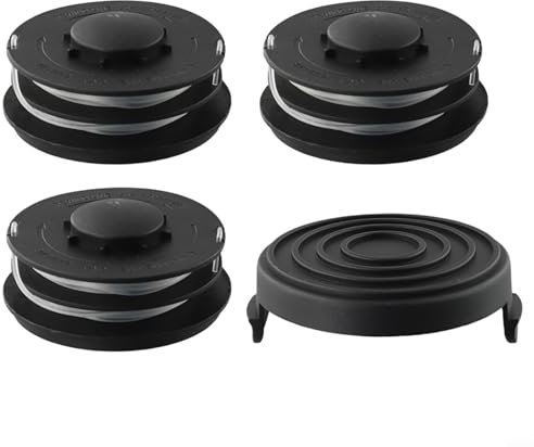 Rasentrimmer Ersatzspulen-Set für GC-ET 4530 3405685-3 Trimmerköpfe mit Kappenabdeckung, 5 m Nylonfaden, 1,4 mm Durchmesser, kompatibel mit GE-CT 4530 RTV 400 550 550/1