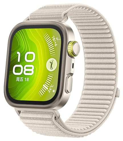 GIOPUEY Correas Compatible con Huawei Watch Fit 4 Pro/Fit 4/3, Correa tejida de nailon suave [unisexo] [Transpirable] - Beige