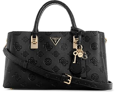 GUESS Damen Tisha Girlfriend Satchel Ranzen, Schwarzes Logo