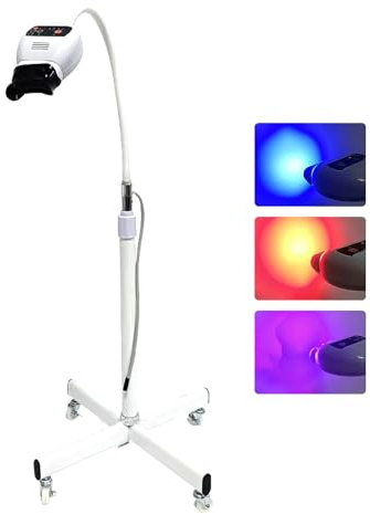 Dental Zahnbleaching Gerät, Mobile Kalte LED Zahnaufhellung mit 3 Farben & Timerfunktion, 75-95cm Höhenverstellbar, Bleaching Zähne Teeth Whitening Device