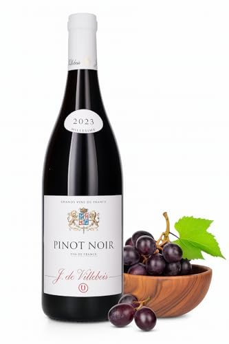 J. de Villebois Pinot Noir 2023 – Elegant French Red Wine – Vin de France – Smooth & Fruity – 750ml Bottle – Perfect for Pairing