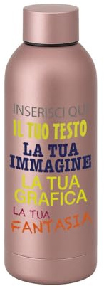 Borraccia Termica Personalizzata 500 ml in Acciaio Inox – Doppia Parete Isolante 24h Freddo / 12h Caldo – Bottiglia Termica Riutilizzabile con Nome o Logo – Idea Regalo Uomo Donna Sport e Uffici