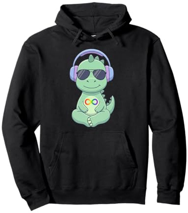 Autismus Akzeptanz Dinosaurier Kopfhörer Infinity Symbol T-Rex Pullover Hoodie