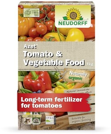 Neudorff Azet Tomato & Vegetable Food – Organic tomato plant feed with mycorrhiza and natural immediate & long-term effect for aromatic tomatoes, 1 kg