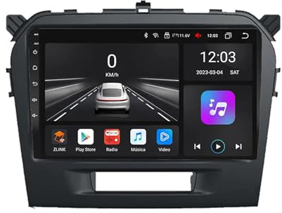Radio para Automóvil con GPS para Suzuki Grand Vitara 2014-2018 Android 15 9 Pulgadas Portátil de Pantalla de Coche Lien Miroir para, 8 Core 8G+256G