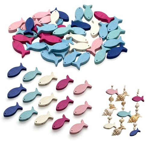 Holzfische Deko Set 100 Stück - Kreative Holzfische Streudeko für Tischdeko, Taufe, Kommunion, Konfirmation und Firmung - Perfekte Deko Fische für Festliche Anlässe