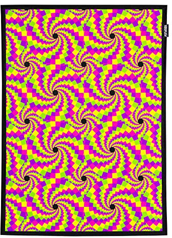 PSYWORK Schwarzlicht Stoffposter Neon | Peripheral Drift | 0,5 x 0,7m | UV-aktiv | fluoreszierend | Wandbehang Stoffbanner Poster Wandbild Kunstdruck Dekobild Dekoration Wandteppich