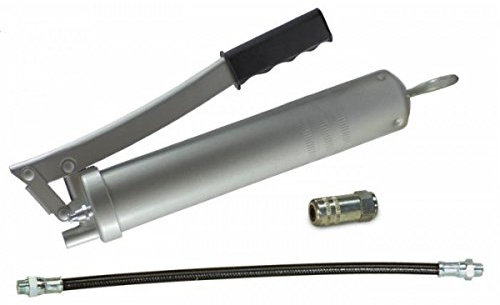 Ama Pompa Ingrassaggio a Leva 400-500g – Capacità 500 gr Sfusi o Cartuccia 400 gr, Completa di Tubo Flessibile e Testina a 4 Griffe