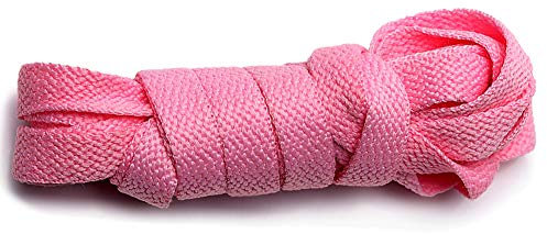 ANUFER Piatto 9mm Largo Colorato Lungo Lacci delle Scarpe per Scarpe Sportive Stivali P11 Rosa 240cm