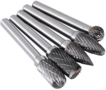 Rotationsschneider, 5 Stk. Wolframstahl-Schleifgrat 6 mm Schaft 10 mm Kopf Rotationsschneider-Bits-Kit Bohrmaschine Schleifen Rotationsfeilen , Rotationsbohrer-Grate