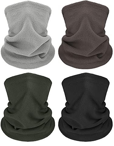 Geyoga 4 Kinder Loop Schal Winter Halswärmer Schlauchschal Ski Winddicht(Kaffee, Schwarz, Hellgrau, Armeegrün,1-4 Jahre)