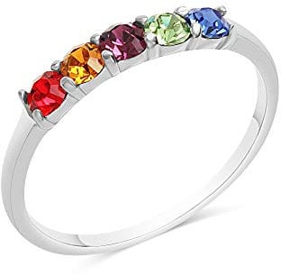 Zeeme Silber Damen Ring 925/- Sterling Silber Glänzend Kristall weiß 299270050