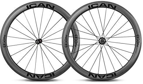 ICANIAN Alpha 50 Pro Carbon Wheels Tubeless Riveter Ready Rennradräder 20/24 Löcher Shiman0 10/11 V