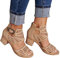 Onsoyours Sandales Compensees Femme Confortable Mules Été Sabots à Enfiler Plateforme Plates Chaussures Bride Cheville Vintage Pantoufles Vacances Heel A Kaki 40 EU