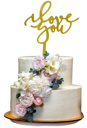 I Love You Valentine's Day Cake Topper (GOLD)