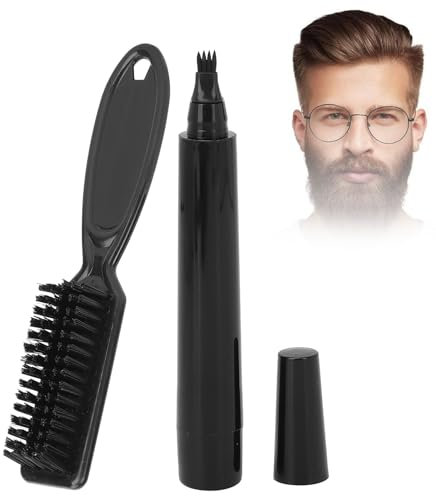 Mini-Bartstift-Füller-Set für Herren Bartfüller Stift Langlebig Wasserdicht Bartfüllstift Tragbar Bart stift für Haushalts- und Reise-Make-up(Schwarz mit Karton)