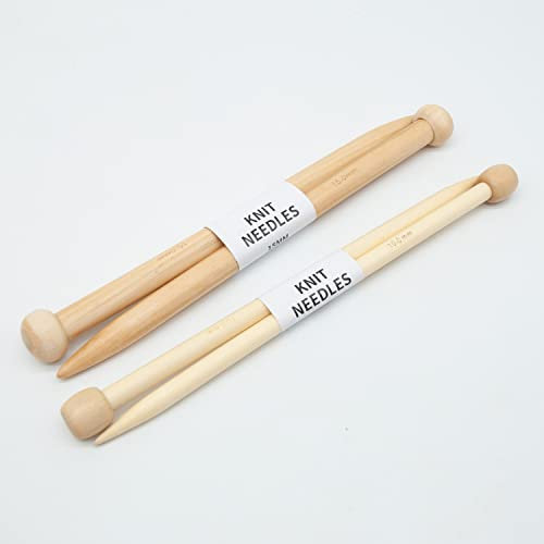 Bosajewel Individuelle Bambus-Stricknadeln, personalisierbar, große Stricknadeln für Anfänger, Kinder, runde Stricknadeln für Muttertag, Geburtstag, Jahrestag, Geschenk, 1 Paar, 10 mm, 15 mm