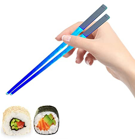 jianpan Bacchette Luminose LED con Spada,Bacchette Luminose LED - Bacchette Luminose Sushi Riutilizzabili, Stoviglie in ABS Leggere per Alimenti, per di Casa Cena Giocattoli Regali, 23 cm