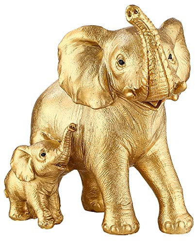 Elephant Statue - Elephant Decor - Mom Gifts - Elephant Gifts for Women - Home Decor Office Bookshelf TV Stand Living Room, Decoration for Shelf Table Decor - Gold