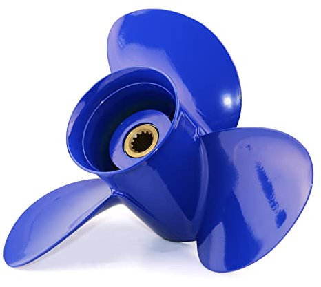 CAPTAIN Außenbord-Propeller Ersatz für Evinrude 40-140 PS, 3-Blatt 13 1/4 Zoll x 43,2 cm Steigung Aluminium Bootspropeller, OEM-Nr. 765183, 13 Zahnverzahnungen, rechts (Reflex Blue)
