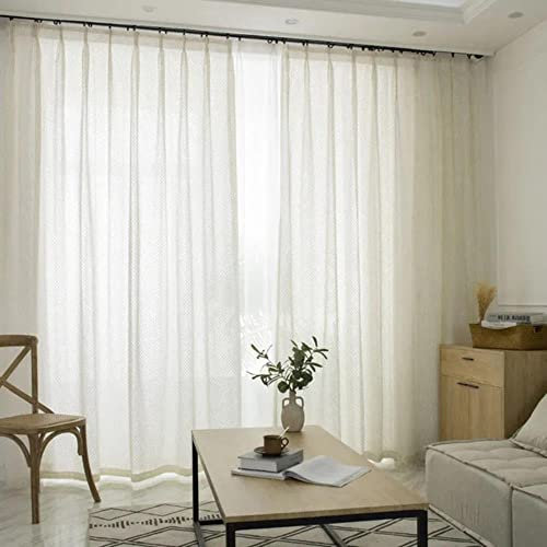 MANQILE Gestrickter Vorhang Gardine Gazevorhang Nordisches Erkerfenster Balkon Gaze Schattierung Kunst Hanfgaze Fenstergaze