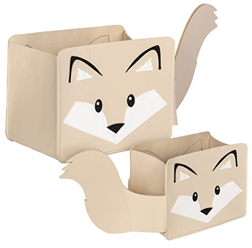 ONVAYA® Filz-Aufbewahrungsbox | 2er Set | Fuchs | Große Box (16 l) und kleine Box (7,5 l) | aus robustem Filz | vielfältig einsetzbar
