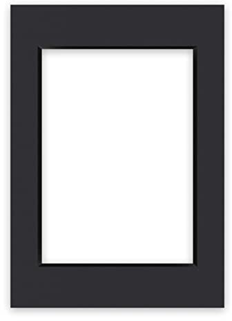 nielsen Conservation Passepartout Karton 1,5 mm | Außenformat 29,7x42 cm (DIN A3) für Bildformat 21x29,7 cm (DIN A4) | Schwarz | glatte Oberfläche