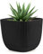 Konzept 11 - Pot de Fleurs d'Intérieur et d'Extérieur 0.68l, Jardinière carrée en Plastique avec Soucoupe (Réservoir d'eau) Grise 11x11x9.5 cm - Différentes Couleurs et Tailles du Bac